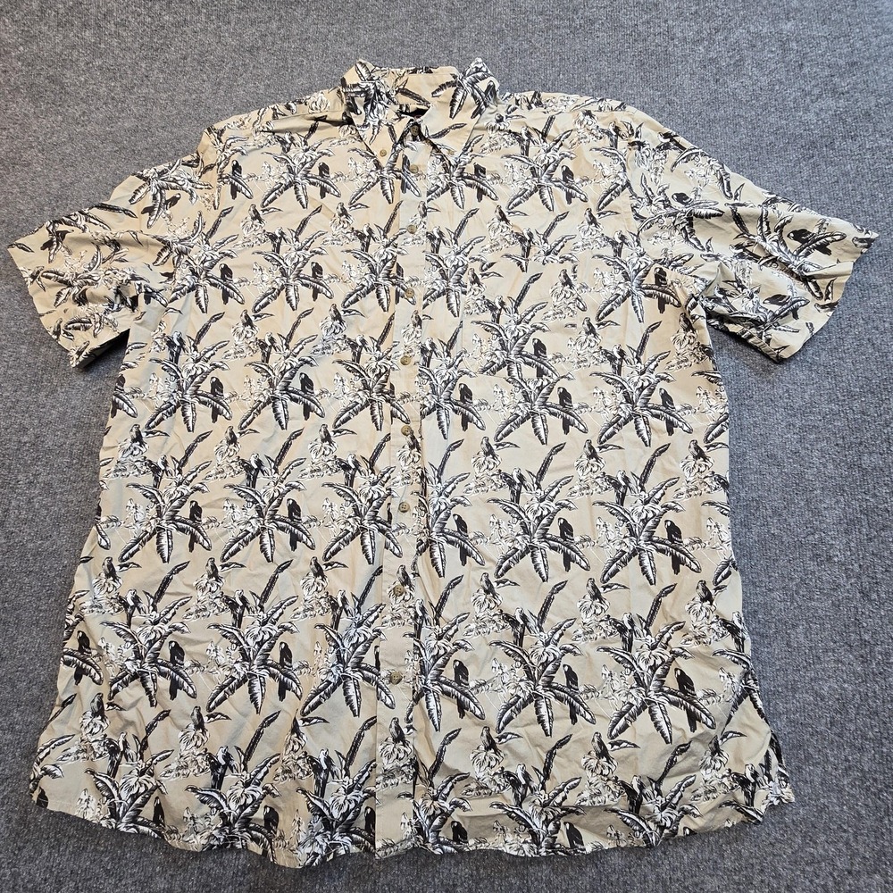 Canyon Ridge Shirt Mens 2XLT Beige Tropical Hawaiian Short Sleeve Button Up